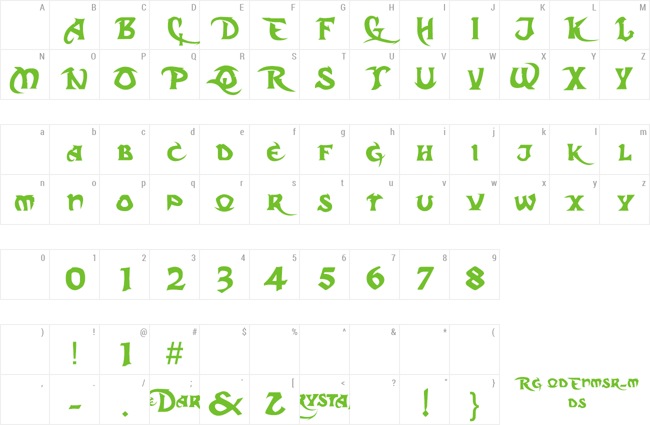 Font Dark Crystal Script preview